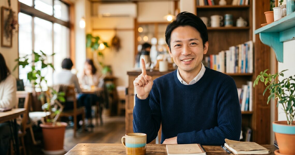 ビジネスなしで大丈夫と説明する男性